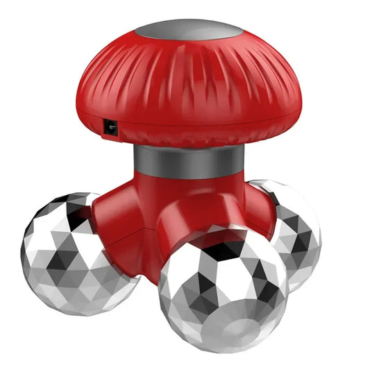 4-in-1 Handheld Vibrating Massager Portable Mini Massager Red