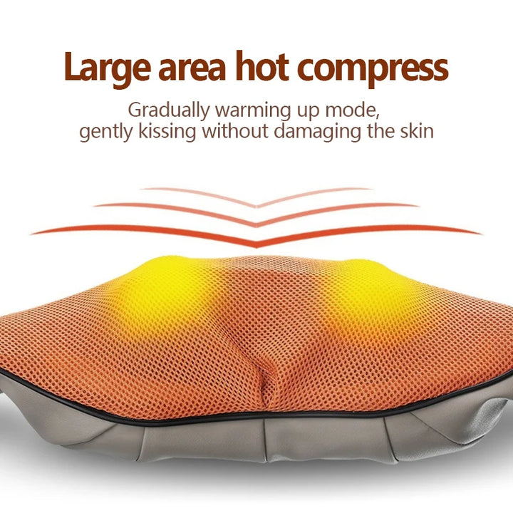 NNEDSZ Portable Kneading Neck and Shoulder Massager with Heat - Four-Button Design, Beige