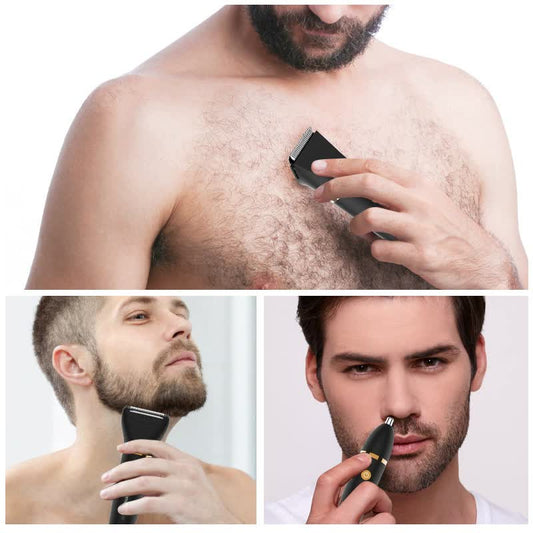 NNEDSZ 3-in-1 Waterproof Rechargeable Electric Hair Trimmer Set for Men - Professional Grooming Kit