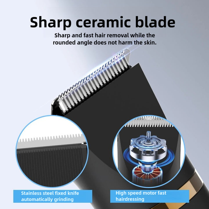 NNEDSZ 3-in-1 Waterproof Rechargeable Electric Hair Trimmer Set for Men - Professional Grooming Kit