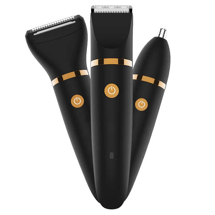 NNEDSZ 3-in-1 Waterproof Rechargeable Electric Hair Trimmer Set for Men - Professional Grooming Kit