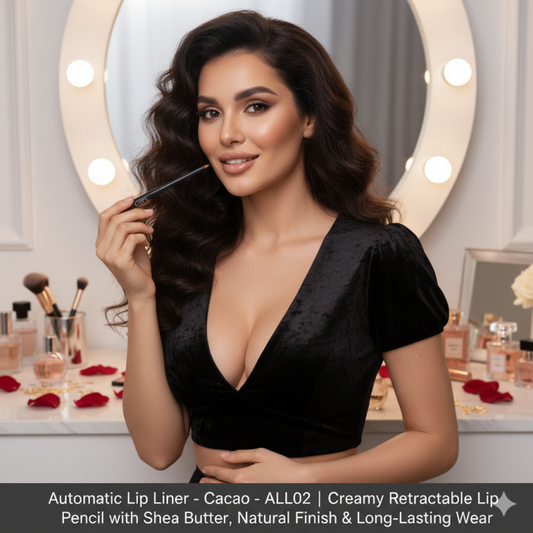 Automatic Lip Liner – Cacao – ALL02 | Creamy Retractable Lip Pencil with Shea Butter, Natural Finish & Long-Lasting Wear